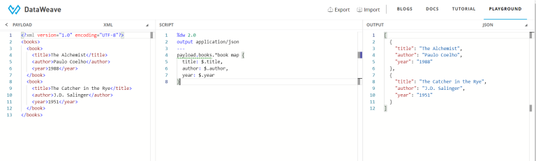 How to use Dataweave to transform XML to JSON - Loud Bench