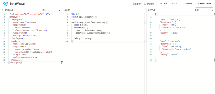 How to use Dataweave to transform XML to JSON - Loud Bench